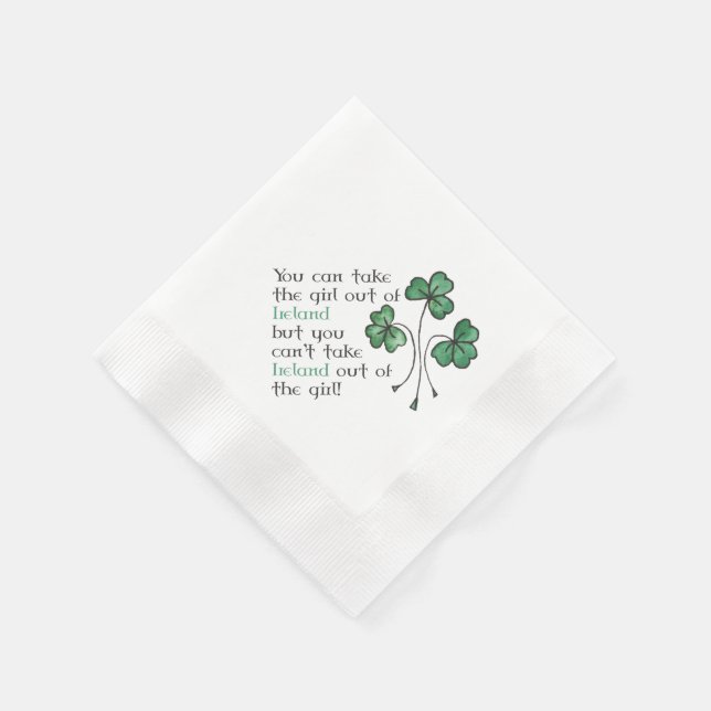 Grönt Shamrocks Irish Girl Quote Papper Napkins Pappersservett (Hörn)