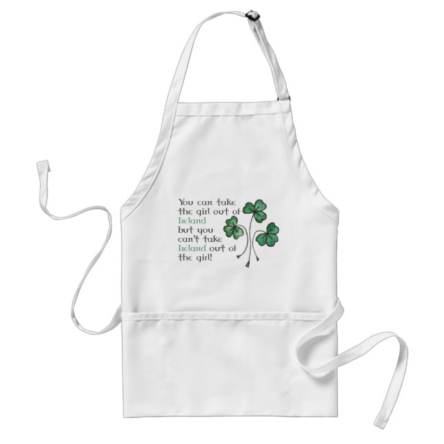 Grönt Shamrocks Irish Girl Quote Sturdy Apron Förkläde (Framsidan)