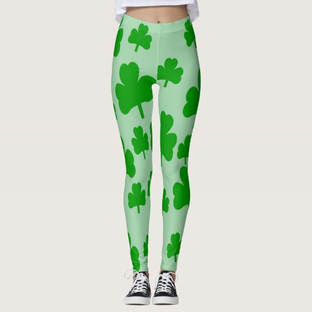 Grönt Shamrocks Leggings (Framsida)