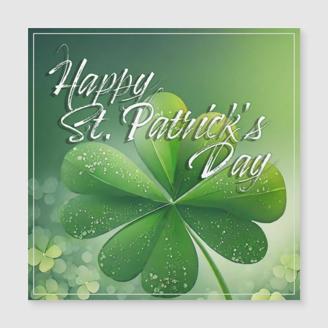 Grönt Shamrocks Lycklig St. Patrick's Day (7) c (Framsida)