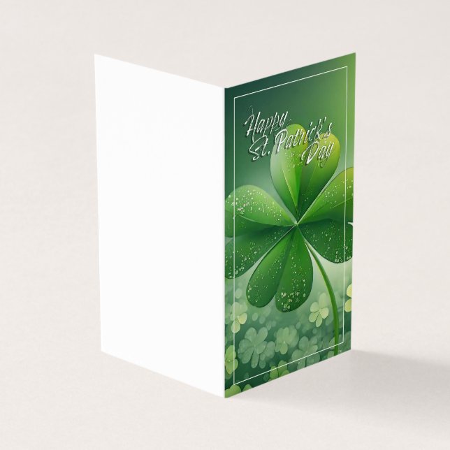 Grönt Shamrocks Lycklig St. Patrick&#x27;s Day (7) c Kort (Utsida)