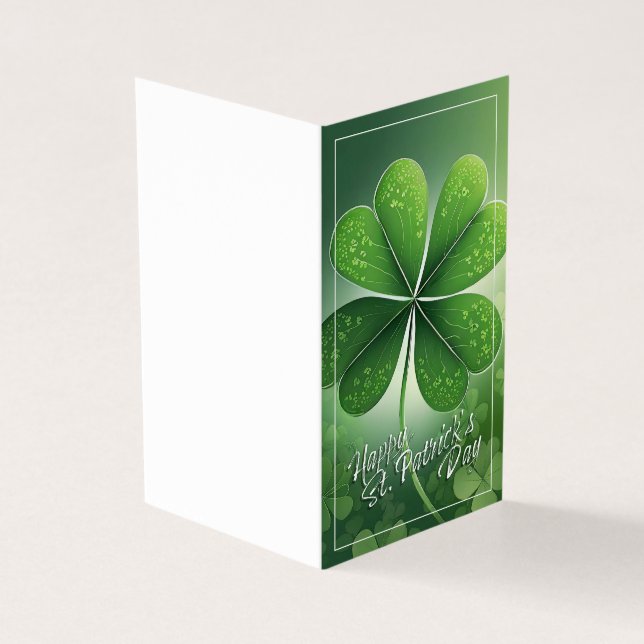 Grönt Shamrocks Lycklig St. Patrick's Day (8) c Kort (Utsida)