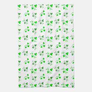 Grönt Shamrocks Mönster Kitchen Towel Kökshandduk