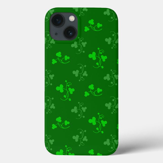 Grönt Shamrocks Mönster på Grönt iphone case (Baksida)