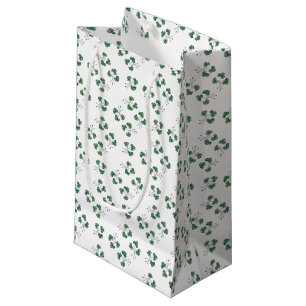 Grönt Shamrocks Mönster på White Small Gift-blocke