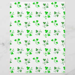 Grönt Shamrocks Mönster Scrapbook Papper