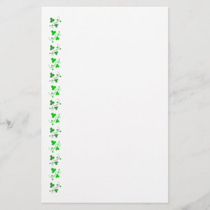 Grönt Shamrocks Mönster Stationery Brevpapper