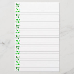 Grönt Shamrocks Mönster Stationery Linline Brevpapper