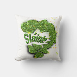Grönt Shamrocks | Pärlande hjärtan Shainte Throw P Kudde