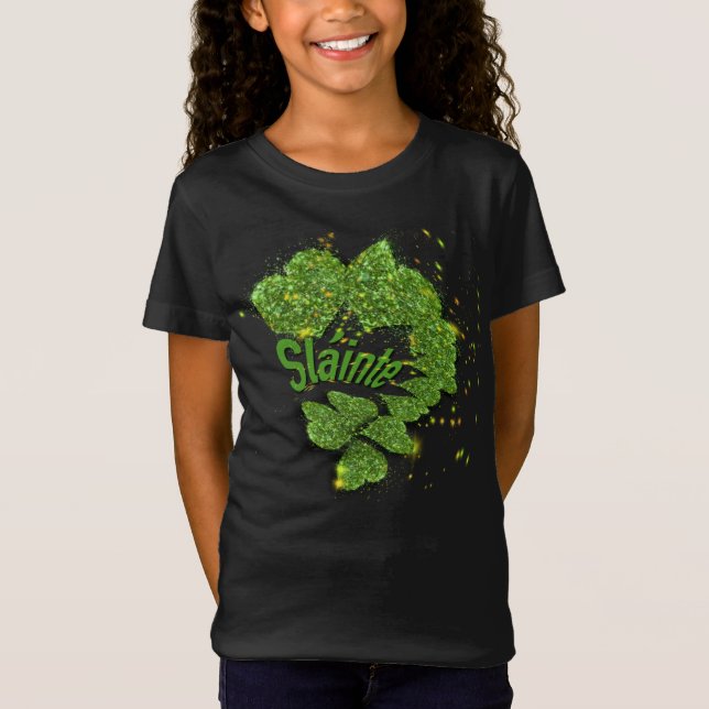 Grönt Shamrocks | Pärlande hjärtan ShainteT-Shirt T Shirt (Framsida)