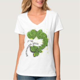 Grönt Shamrocks | Pärlande hjärtan T Shirt