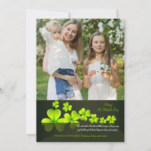Grönt Shamrocks Photo Greeting Card Julkort