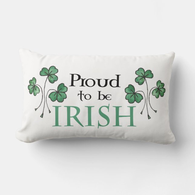 Grönt Shamrocks Proud är Irish Lumbar Pillow Lumbarkudde (Framsida)
