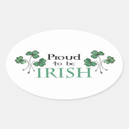Grönt Shamrocks Proud att vara Irish Oval Stickers Ovalt Klistermärke