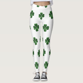 Grönt Shamrocks St. Patrick's Day Leggings