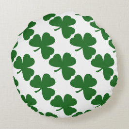 Grönt Shamrocks St. Patrick's Day Rund Kudde