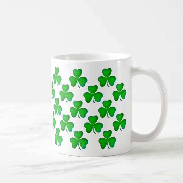 Grönt shamrocksmönster kaffemugg (Höger)