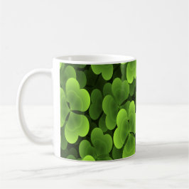 Grönt Shamrockväxtmönster Kaffemugg