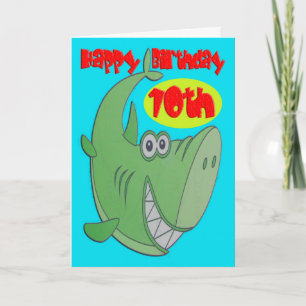 Grönt Shark 10:e födelsedag Kort