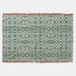 Grönt Shibori Färgat X Markerar Stället Filt