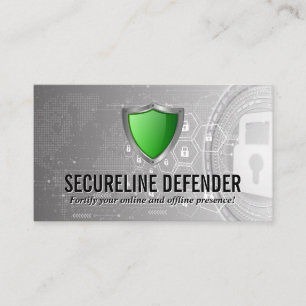 Grönt Shield Security Logotyp Modern bakgrund Visitkort