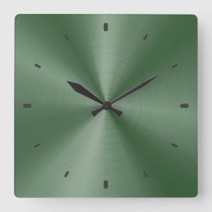Grönt Shiny Metallic Design Stainless Steel-utseen Fyrkantig Klocka
