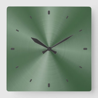 Grönt Shiny Metallic Design Stainless Steel-utseen Fyrkantig Klocka