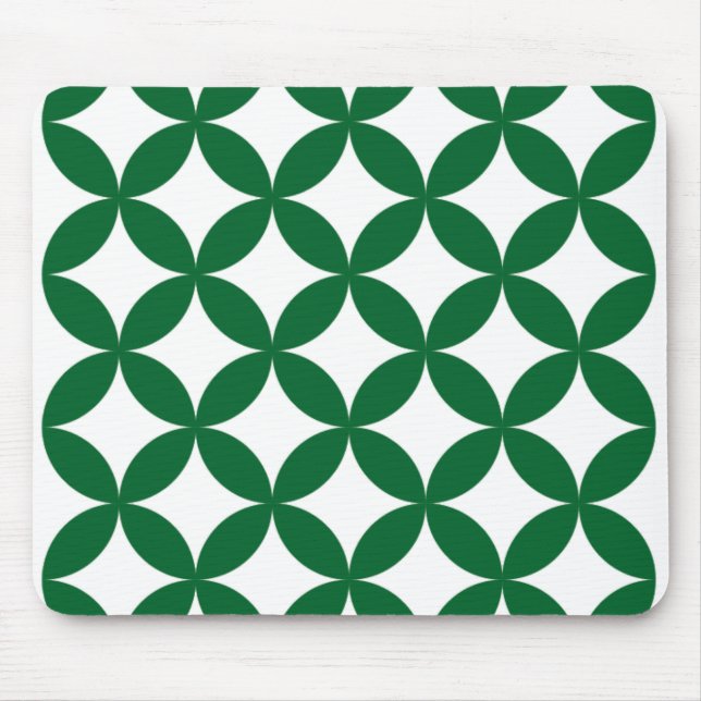 Grönt Shippo Mönster Mousepad Musmatta (Framsidan)