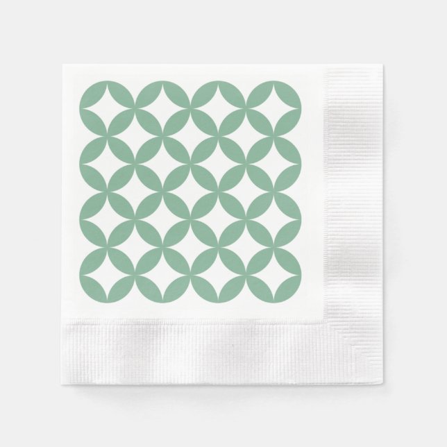 Grönt Shippo Papper Napkins Pappersservett (Framsidan)