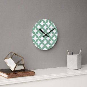 Grönt Shippo Round Wall Clock - Japansk tradition Rund Klocka