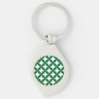 Grönt Shippo Swirl Metall Keychain Silverfärgad Nyckelring