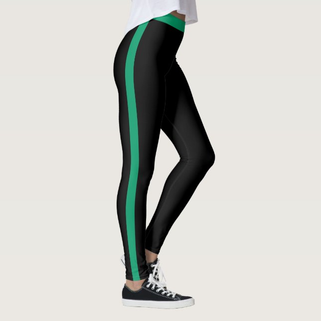 Grönt Side Rand Black Leggings (Höger)