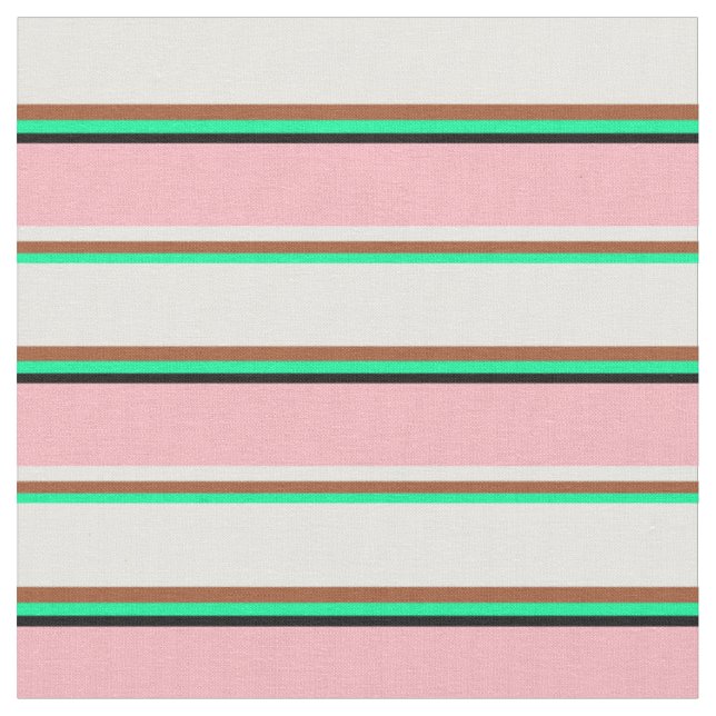 Grönt, Sienna, Mint Cream, Ljus rosa och svart Tyg (Närbild)