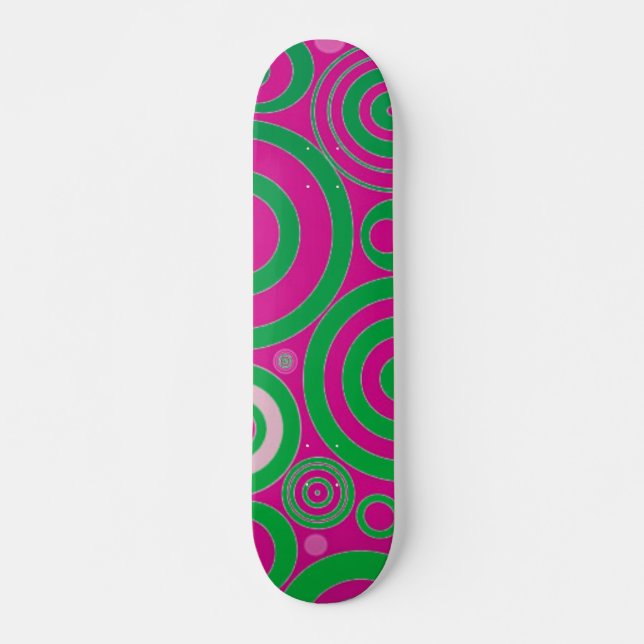 Grönt Silhouette Circles Skateboard (Framsida)
