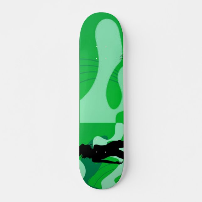 Grönt Silhouette Skateboard Bräda 19,5 Cm (Framsida)