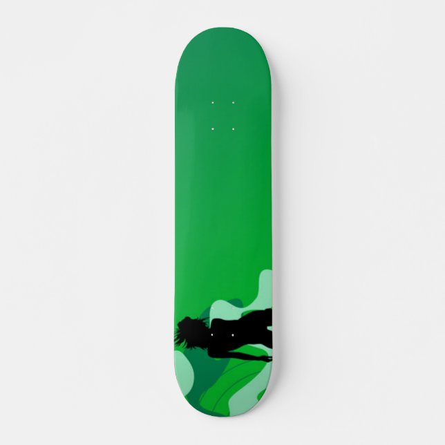 Grönt Silhouette Skateboard Bräda 20 Cm (Framsida)