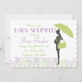 Grönt Silhouettebabystänk Inbjudningar