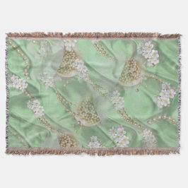 Grönt Silke och Elfenbenskustens jaktpärlor Filt