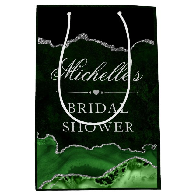 Grönt Silver Glitter marble Agate Möhippa (Framsidan)