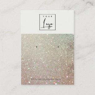 Grönt Silver Gnistra Glitter Logotyp Öarring Vis Visitkort