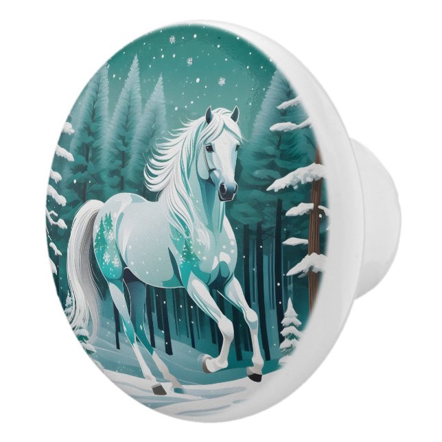 Grönt Silver Horse in Enchanted Forest Knopp (Höger)