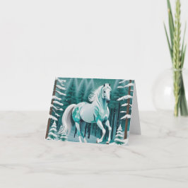 Grönt Silver Horse in Enchanted Forest Kort