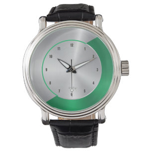 Grönt & Silver Modern geometrisk design La Armbandsur