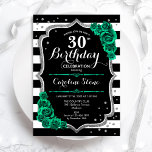 Grönt Silver Svarta Blommigten 30års födelsedag Inbjudningar<br><div class="desc">60 Födelsedagsfest inbjudan. blommigten av eleganten framträder med grönt med faux glitter silver och ro. Innehåller svart och vitt rand och skript. Perfekt för en snyggt kvinnor i firande. Kan anpassas för vilken ålder som helst! Skrivna Zazzle-inbjudningar eller digital utskrivbar mall för omedelbar nedladdning.</div>