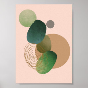 Grönt Simple Boho Teckning Boho Chic Aesthetic Boh Poster