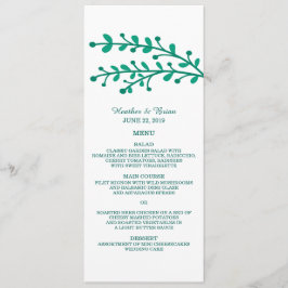 Grönt Simple Foliage Bröllop Menu Meny