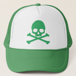 Grönt Simple Skull och Crossbone Classic Round St. Keps