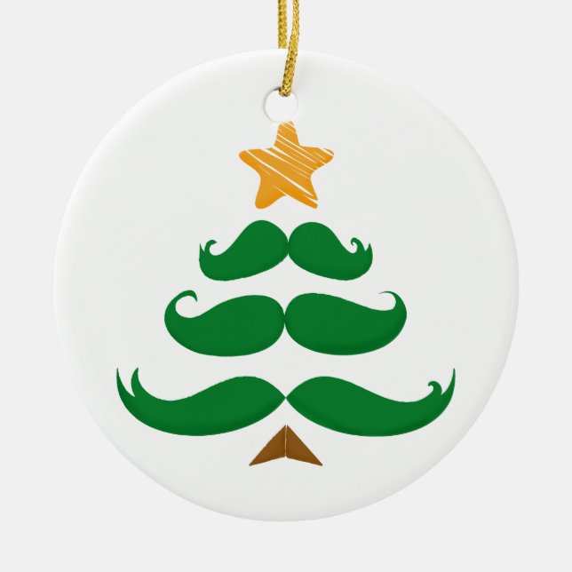 Grönt Skäggträd Julgransprydnad Keramik (Framsidan)