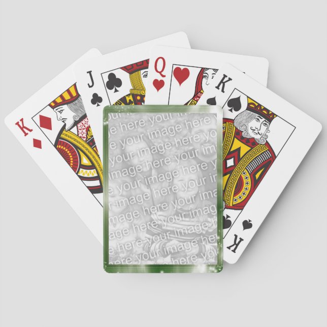 Grönt skapar din egna personligfotoram spel kort (Baksidan)