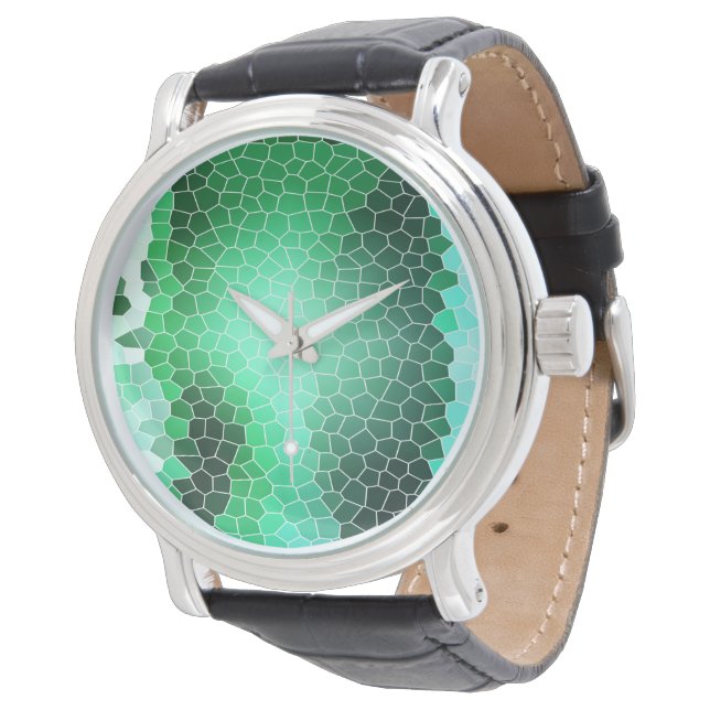 Grönt Skin Watch Armbandsur (Vinklad)
